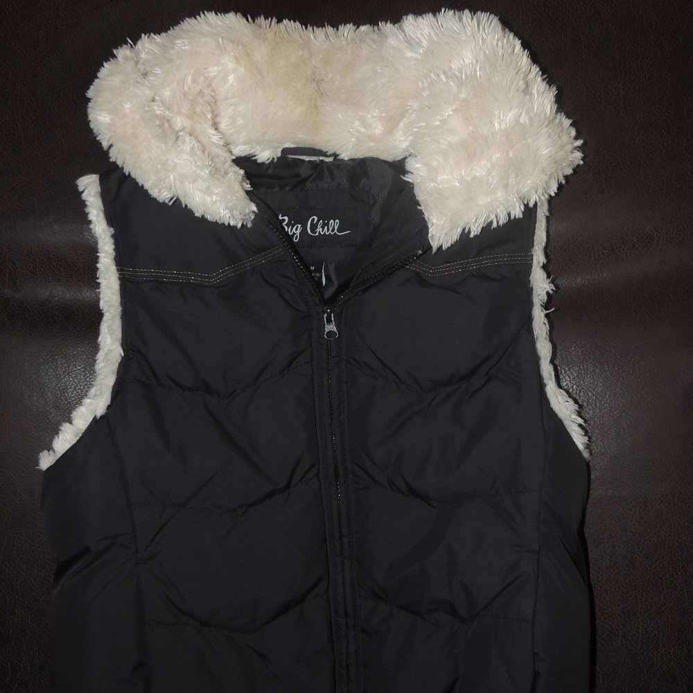 Big Chill - Faux Shearing Lined Zip-up Hoodie Vest